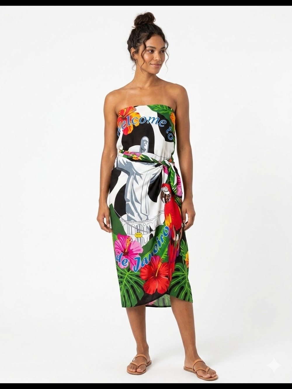 VTG Sonia Montandon Rio de Janeiro Signed Wrap Sarong/Dress